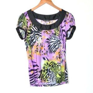 Rachel Adams  animal‎ Print Top Blouse M
